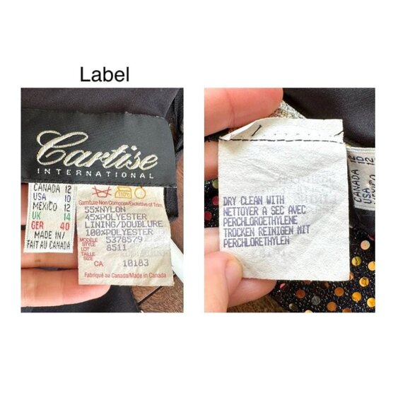 90s vintage black rainbow sequin dressy disco wide leg palazzo pant jumpsuit - Picture 10 of 10